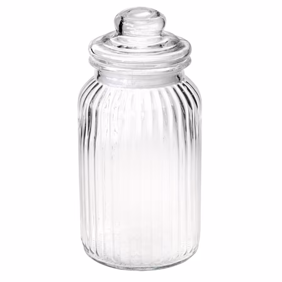 بانکه حبوبات شیشه ای  درب واشردار سایز بزرگ 