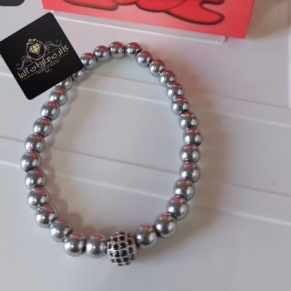 دستبند گوی سوارسکی و حدید