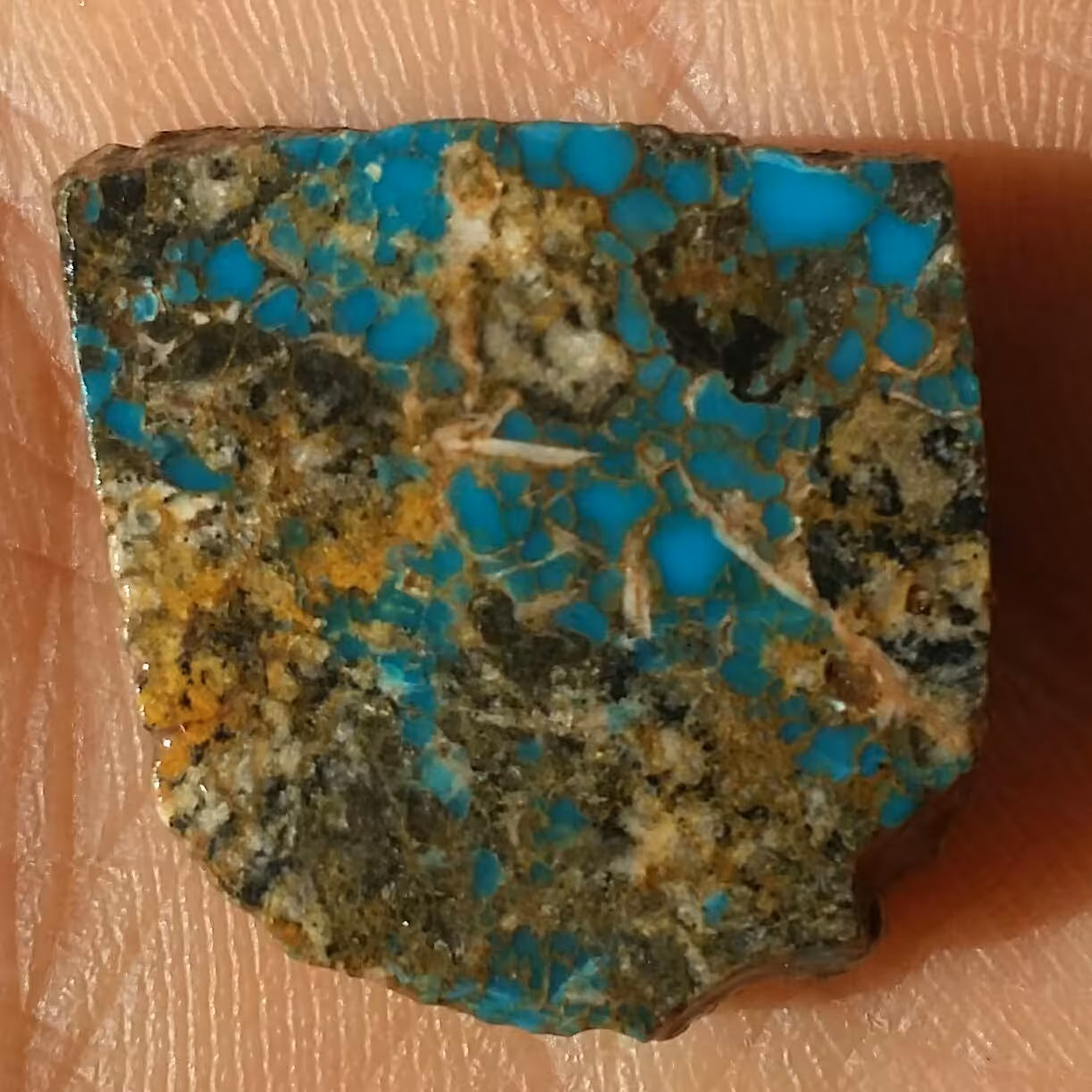 اسلایس سنگ راف فیروزه آبی محک عنکبوتی اصل نیشابور 100 در 100 طبیعی شااهکار خلقت