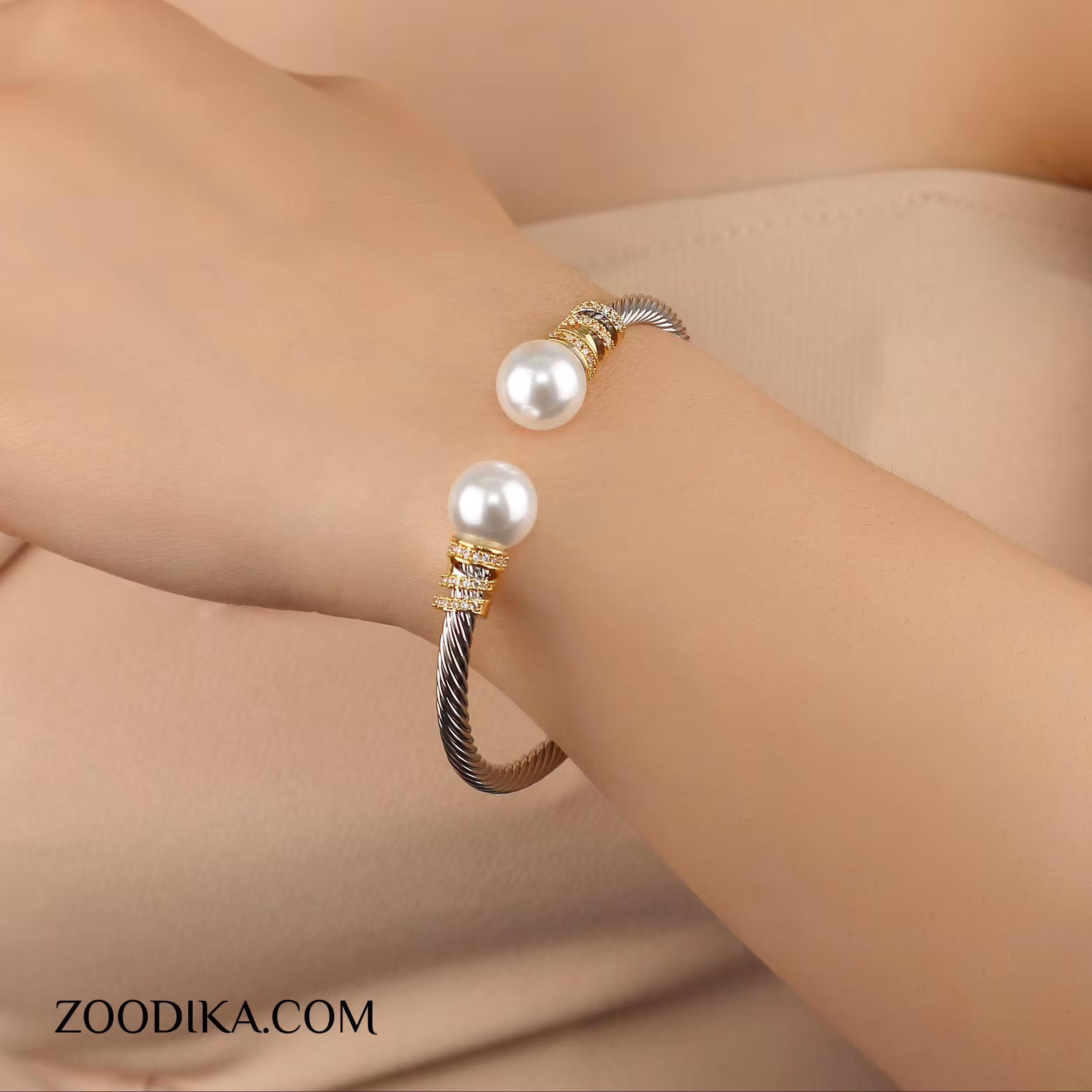 دستبند النگویی وای اس ایکس مرواریدی ضد حساسیت AAD-172