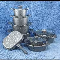 سرویس قابلمه گرانیتی 17 پارچه راکلند طوسی ROCKLAND با ضمانت 18 ماهه