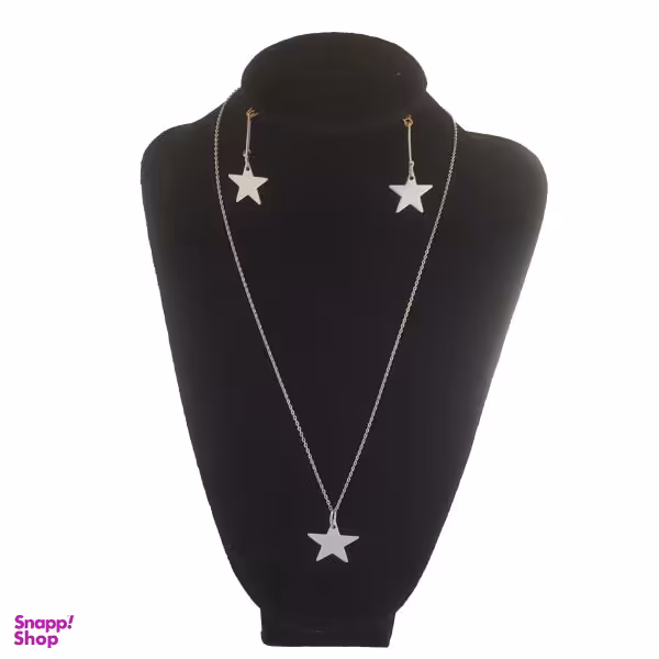 نیم ست نقره زنانه مدل بلو استون کد 3981012