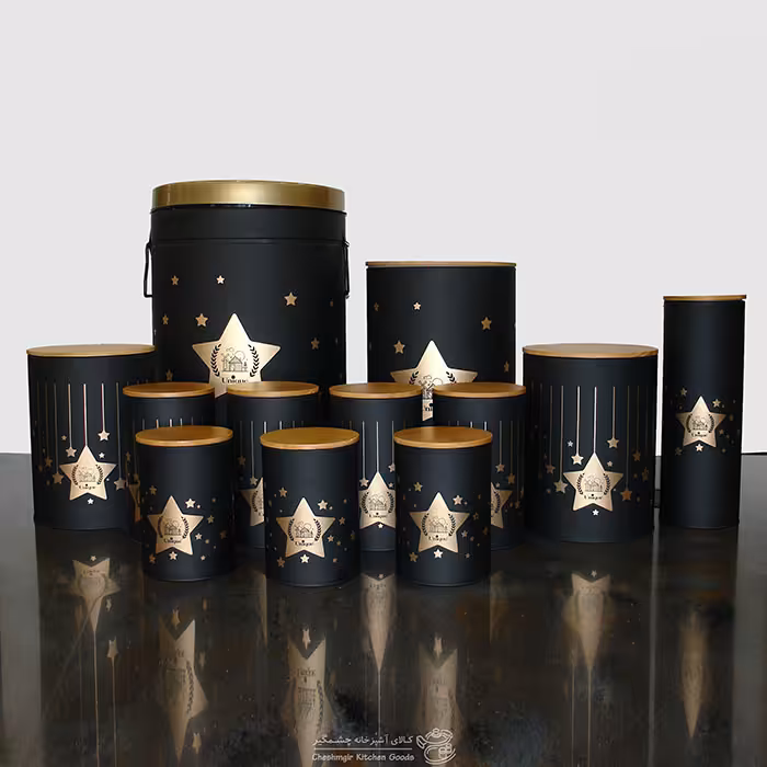 سرویس آشپزخانه 16 پارچه مشکی ستاره کلانتر یونیک کد 8005