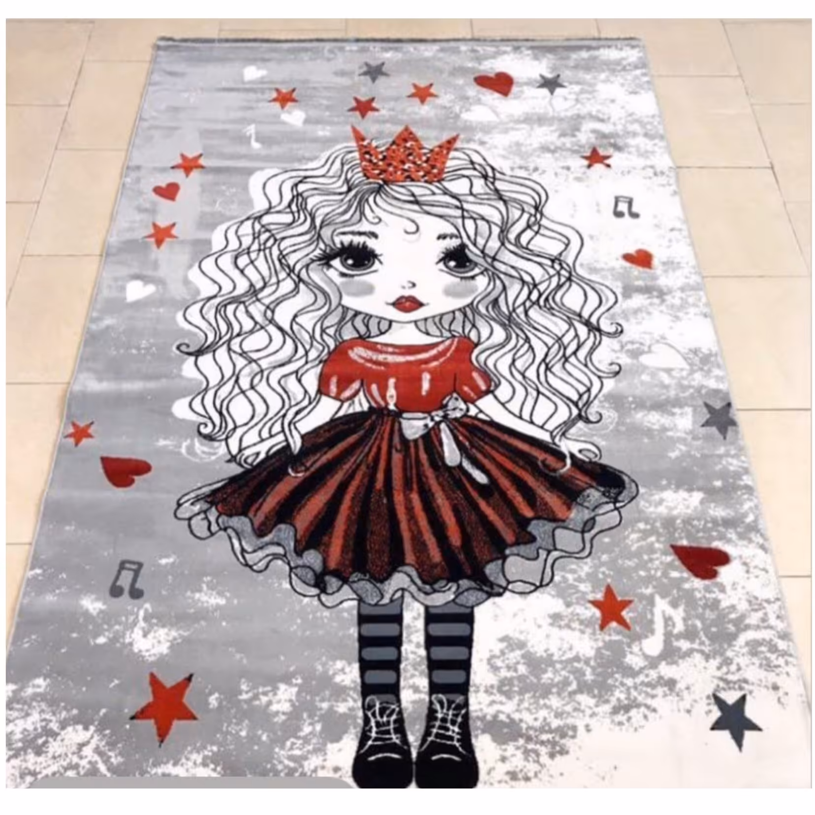 فرش عروسکی دخترانه طرح دختر 400 شانه تراکم 1800 سایز 4 متری