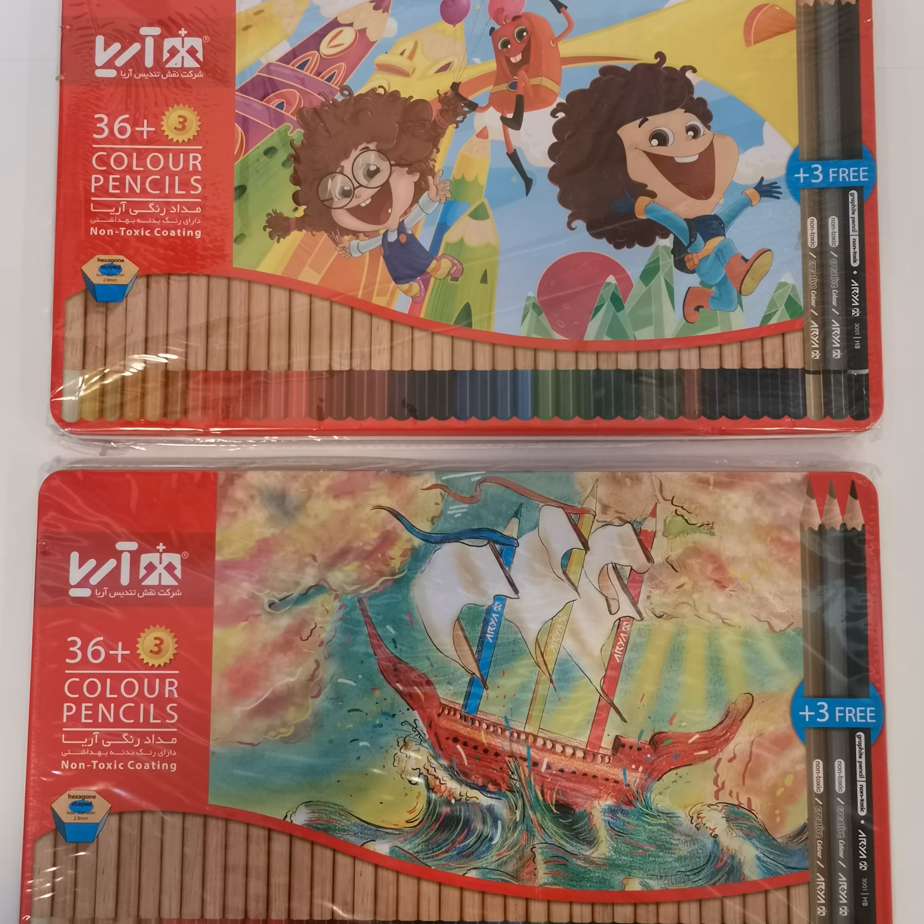 مداد رنگی 36 رنگ فلزی برند آریا