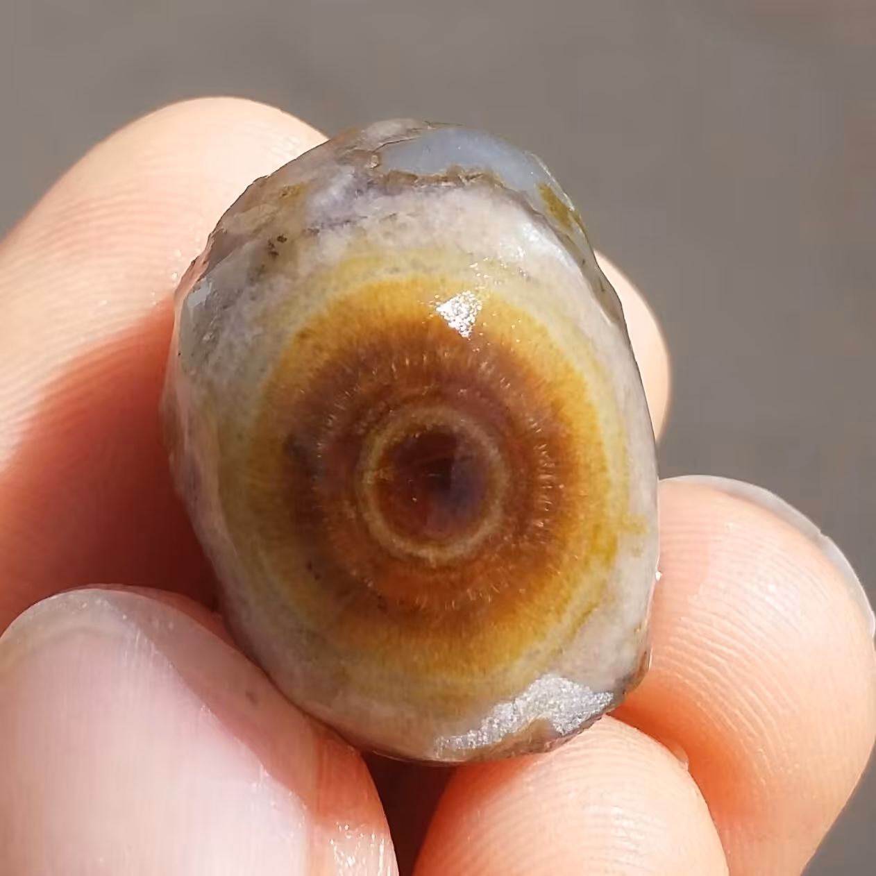 سنگ راف خام عقیق باباقوری تک چشم مژه ای مصور موکول دار رحمانی بسیار قوی برش نخورده 100 در 100 طبیعی کد 11084