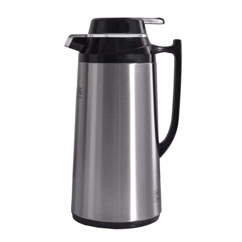 فلاسک  ام جی اس  1 لیتری   بدنه استیل  داخل  شیشه 