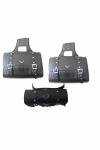کیف موتورسیکلت مشکی موتور کیسه چرمی سیکلت 3 مجموعه جانبی Chopper Set ام تی اس MTS