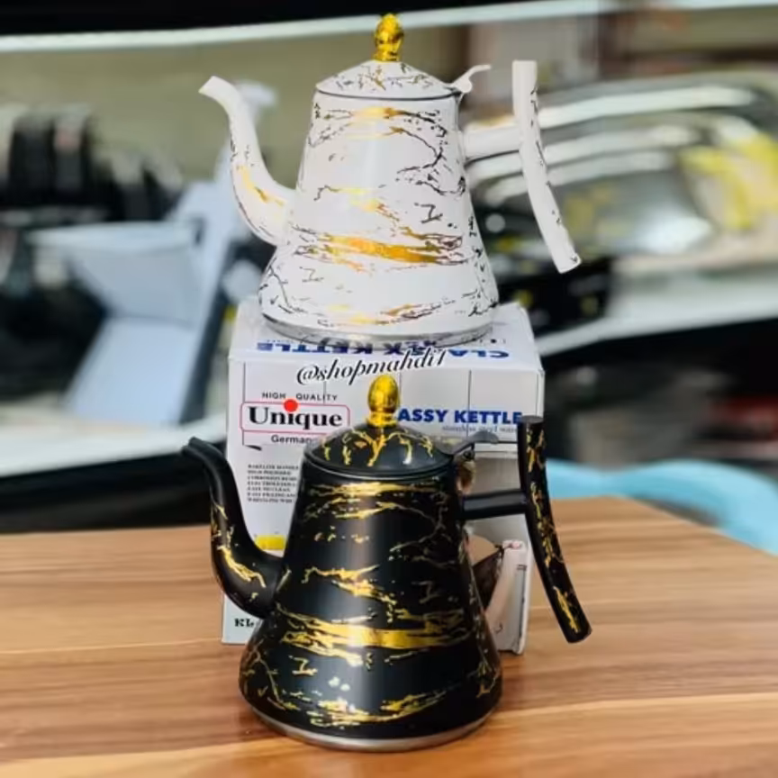 قوری استیل طرح ماربل 1 (یک) لیتری یونیک اصل حک شده