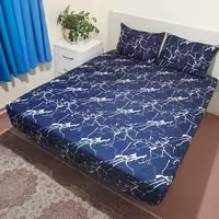سرویس ملحفه مدل کشدوز طرح مرمر کد niki05.18 دو نفره سه تکه