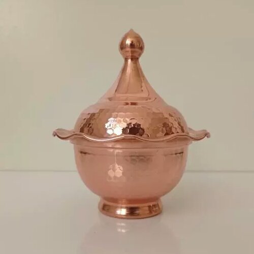 قندان مسی شیک مجلسی طرح لاله نانو شده سایز 2