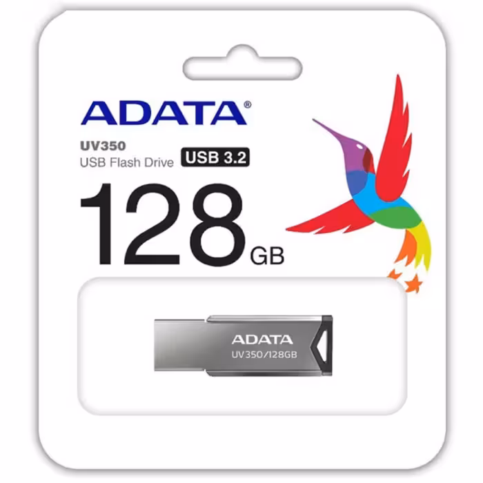 فلش 128GB ADATA UV350 USB 3.1 با گارانتی مادام العمر