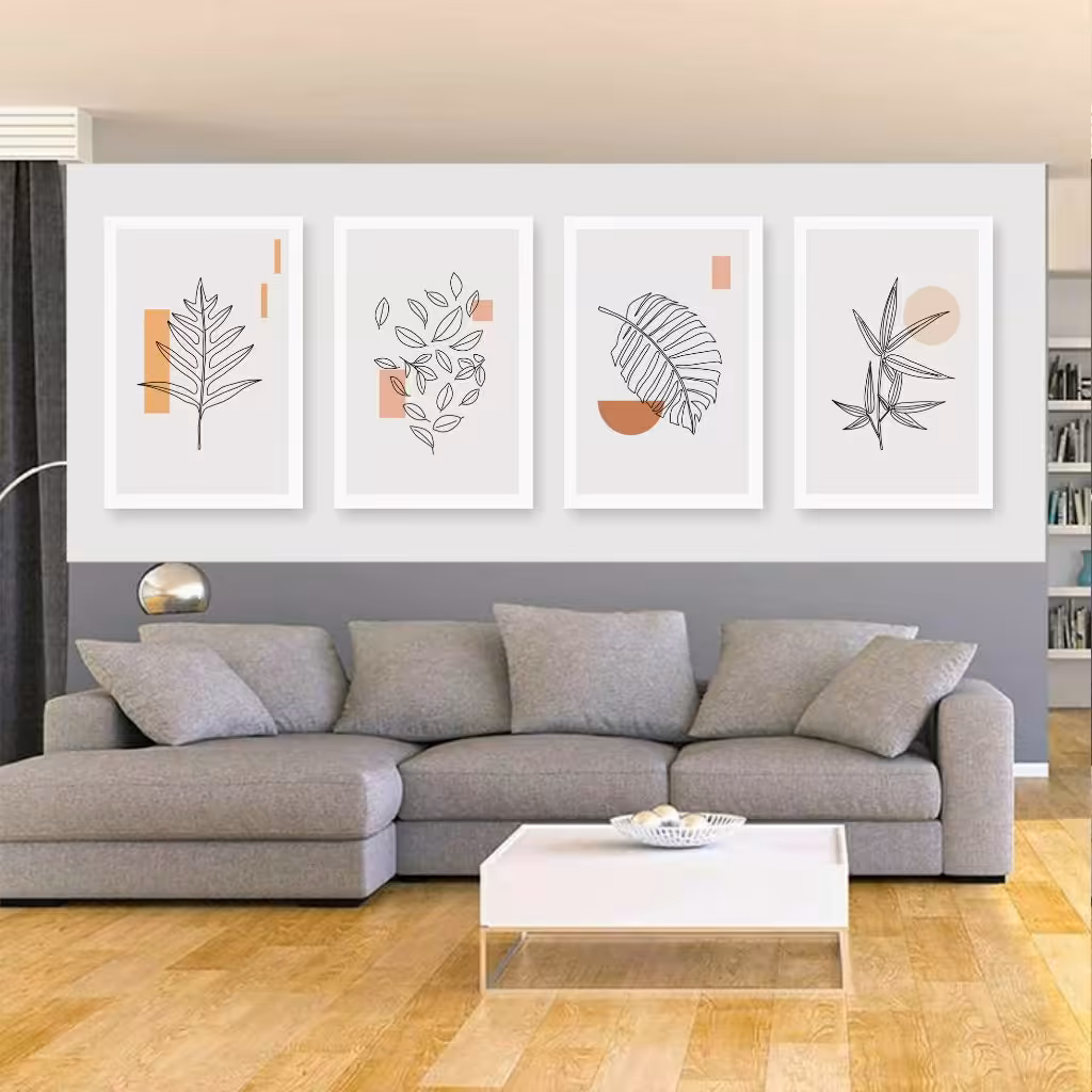 تابلو بوم طرح مدرن مجموعه 4 عددی h63