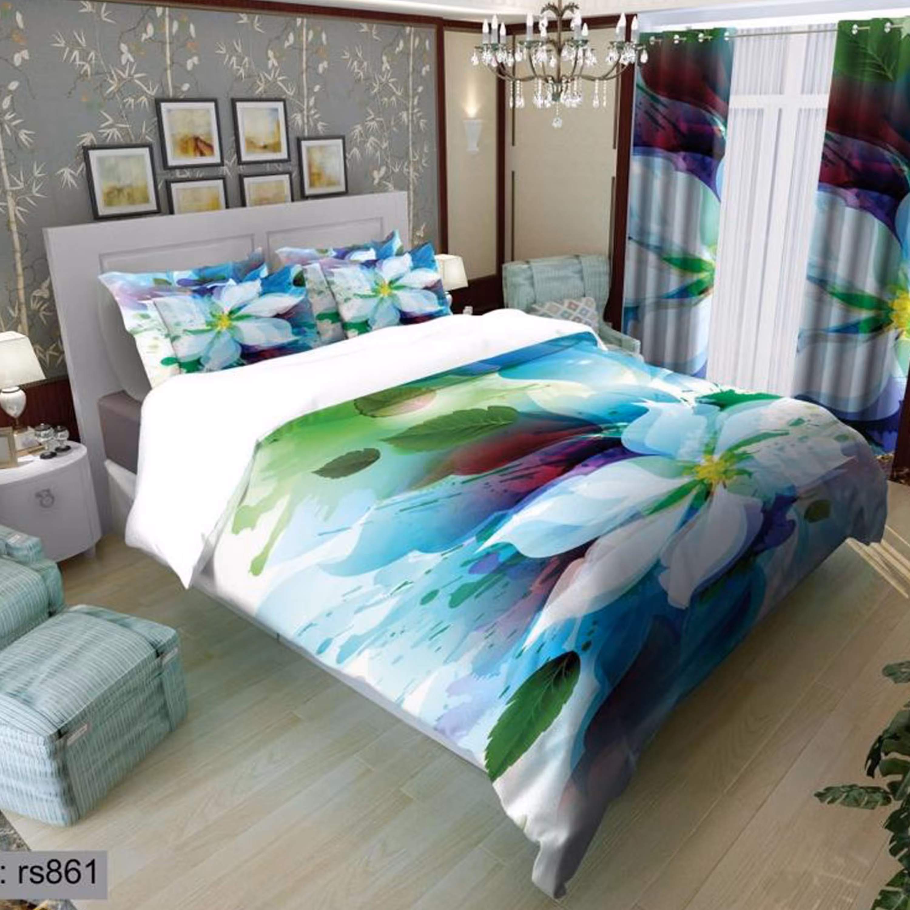 سرویس روتختی 2 نفره تنسل چاپی برندترک لند(Turk Land) rs 861