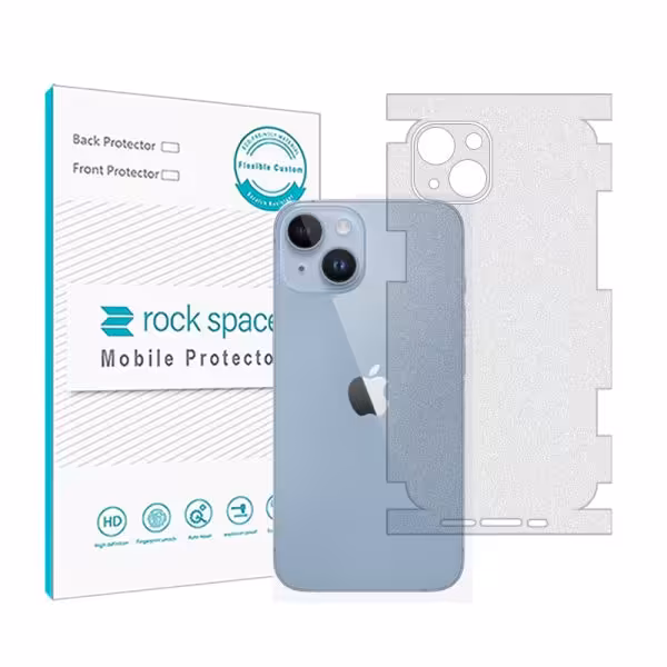 گلس محافظ پشت گوشی آیفون 14 مدل نانو هیدروژل مات برند راک اسپیس سایز M کد 28289