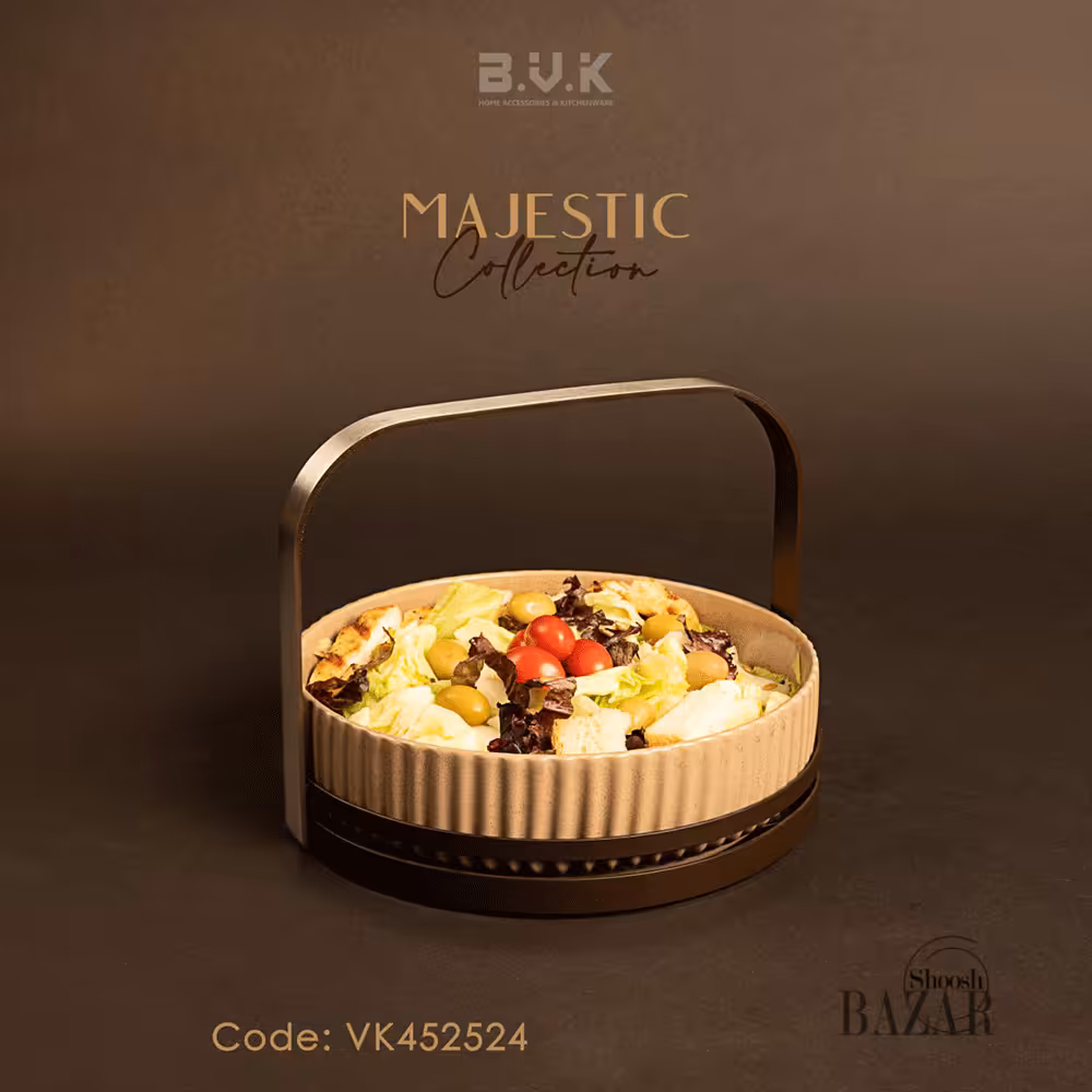 ظرف سرو گرد بی وی کی کد 452524 مدل مجستیک
