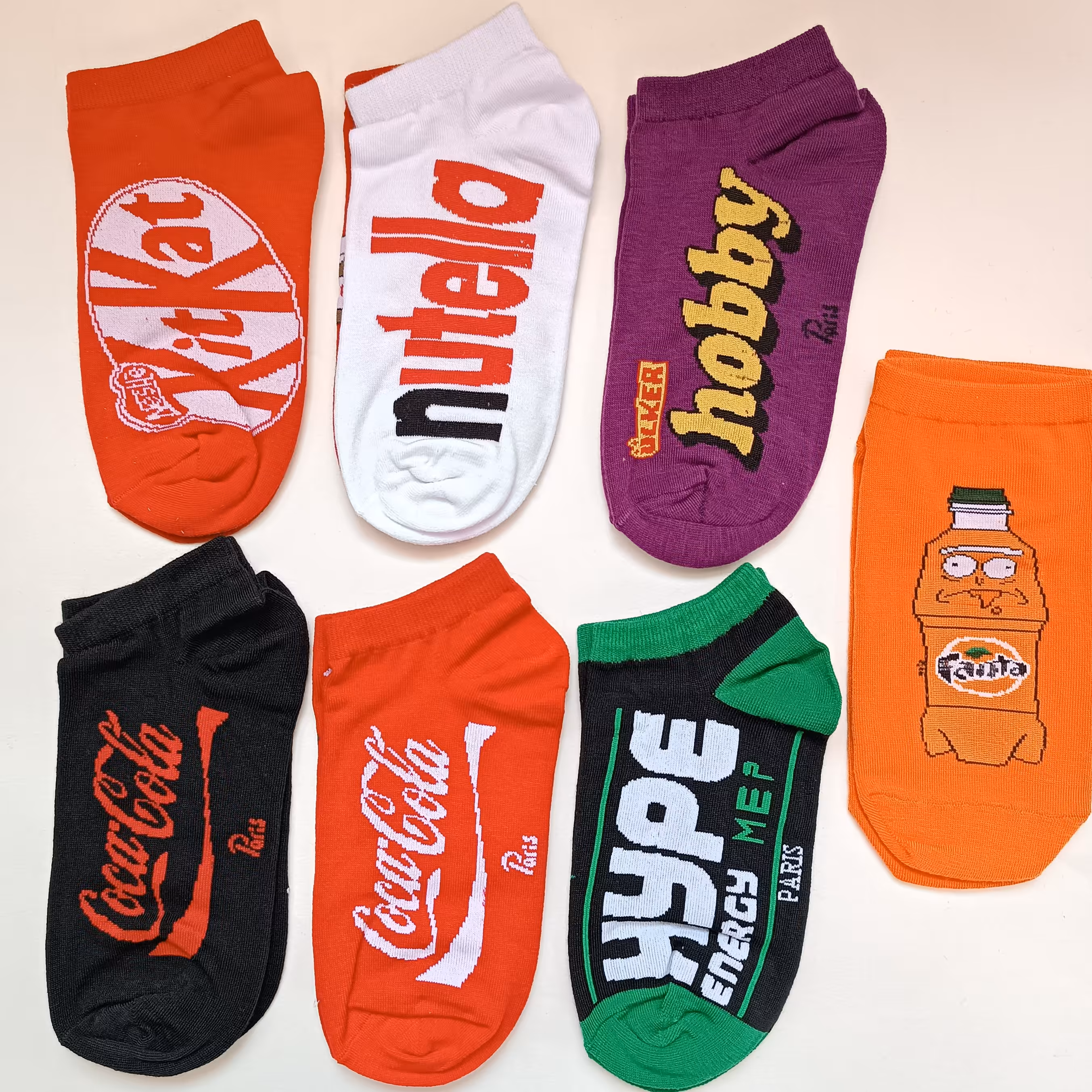 جوراب مچی کالکشن خوردنی نوشیدنی سایز 42 تا 36 جنس پنبه کیفیت اعلا ضد بو ضد حساست