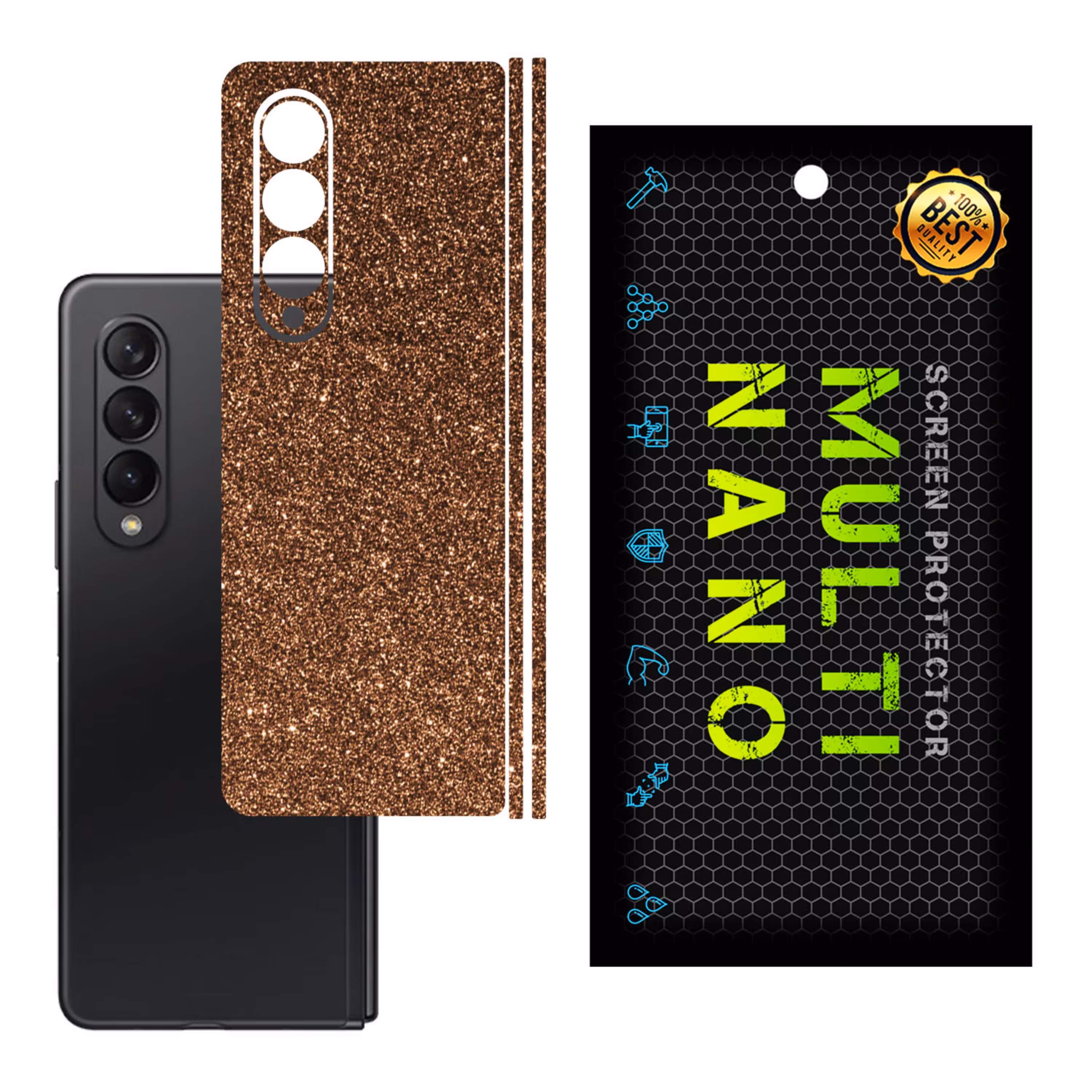 برچسب پوششی MultiNano مدل X-G1F-Bronze برای پشت موبایل سامسونگ Z Fold 3