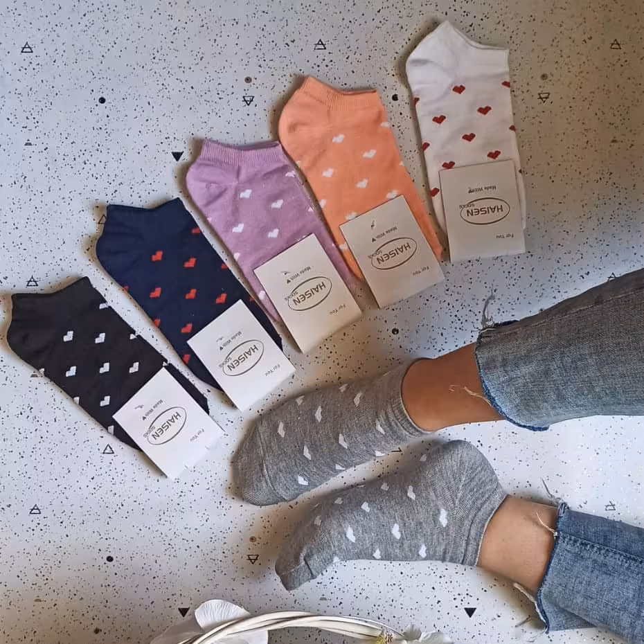 نیم جین جوراب قلبی