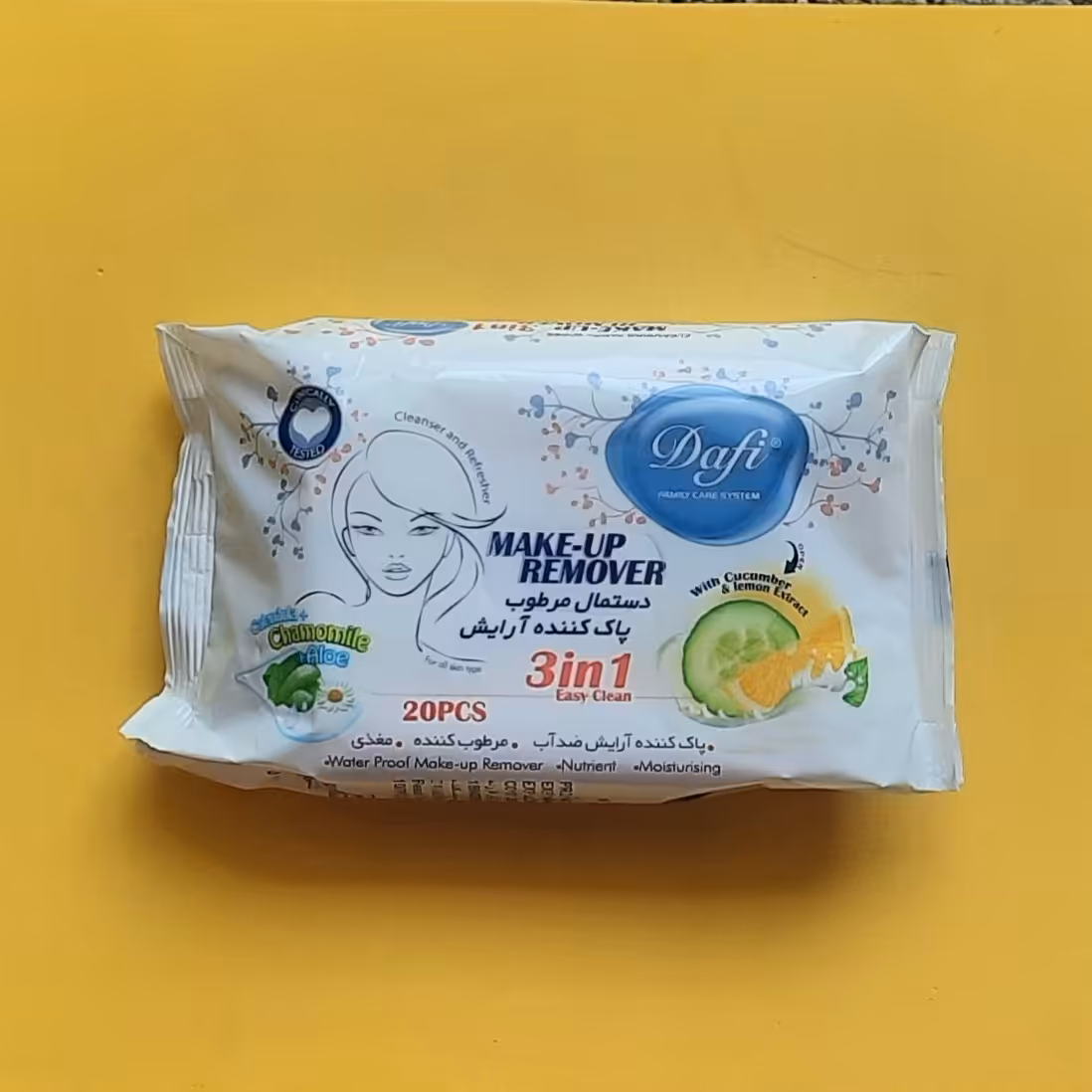 دستمال مرطوب دافی مدل 3in1 بسته 20 عددی