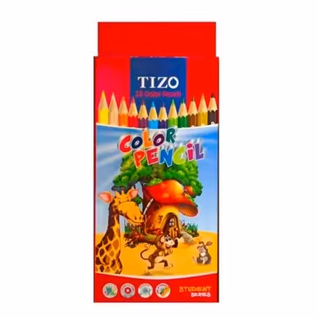 مداد رنگی 12 رنگ جعبه مقوایی تیزو