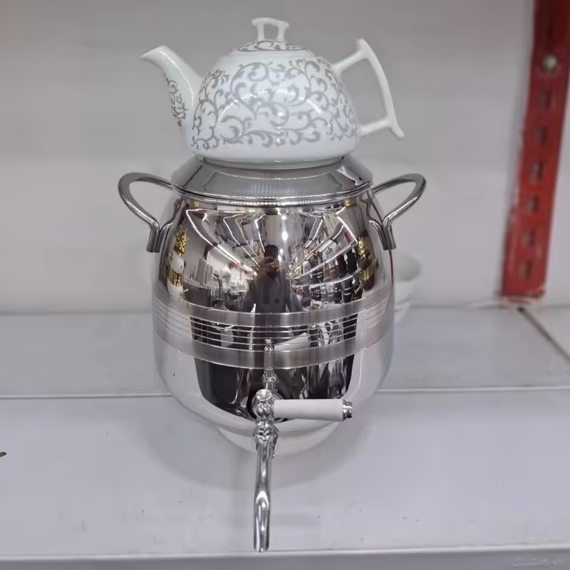 کتری قوری MF شرکتی ورق استیل یک تیکه کف چدن درجه یک (طرح توپی)