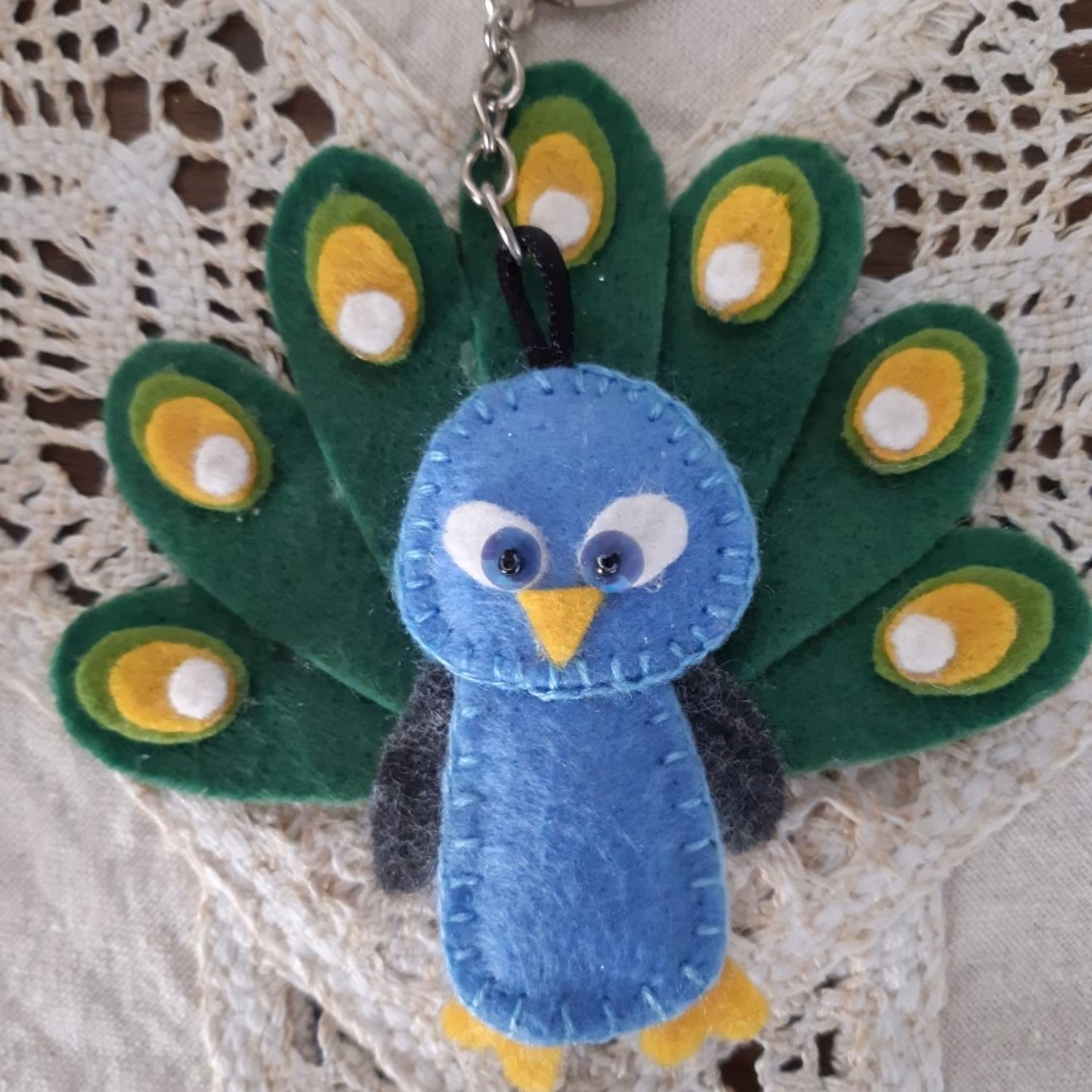 جاکلیدی نمدی فانتزی مدل طاووس