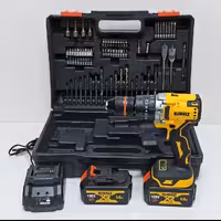 دریل شارژی دیوالت موتور براشلس گیربکس فلزی سه نظام فلزی اتوماتیک پک کامل 