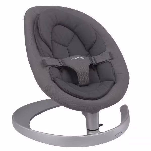 تاب و گهواره برقی  نونا مدل لیف گرو رنگ ایرون و پایه گرد و 2 درجه خواب پشتی صندلی نونا   nuna leaf grow / iron