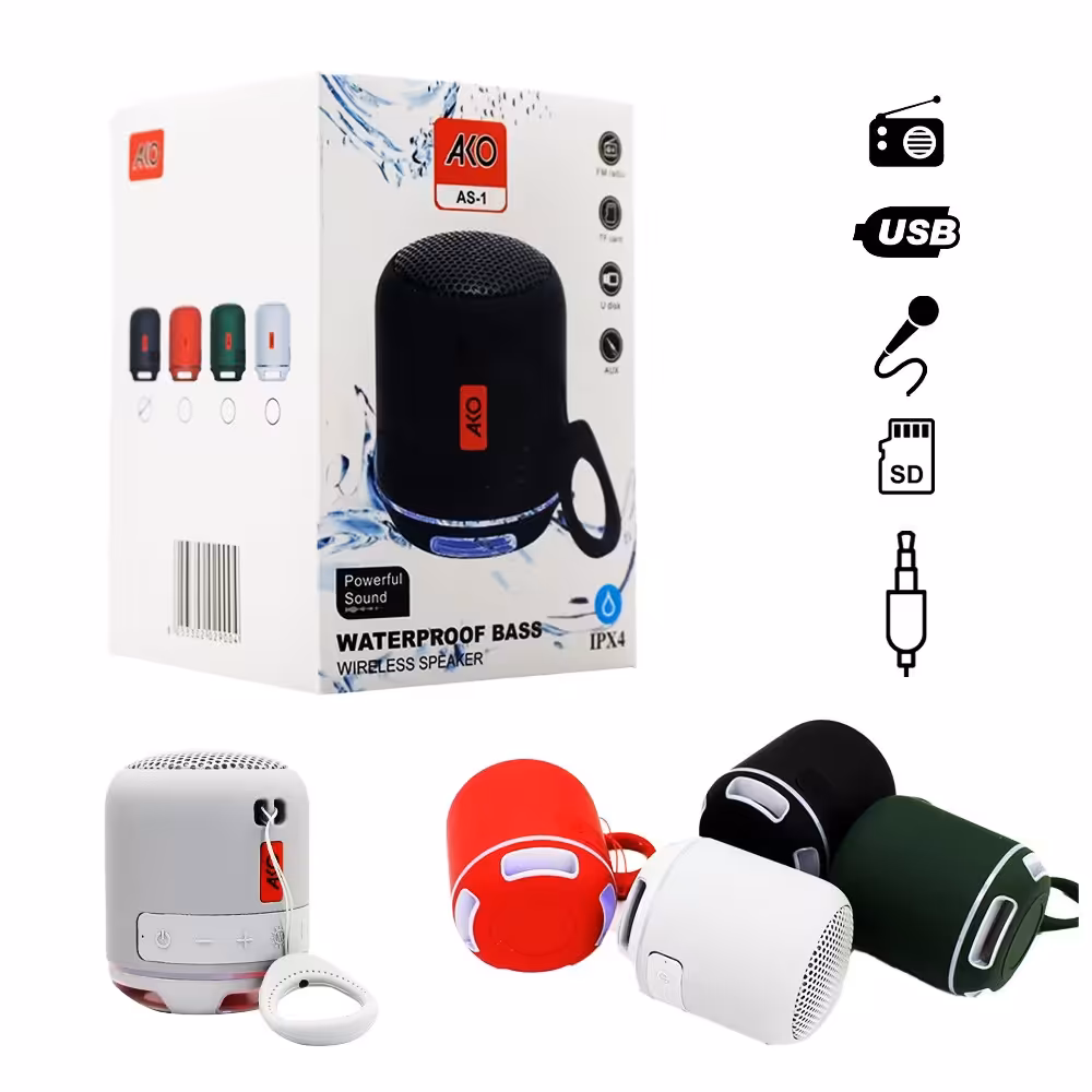 اسپیکر بلوتوثی اورجینال AKO مدل AS-1 ضداب 