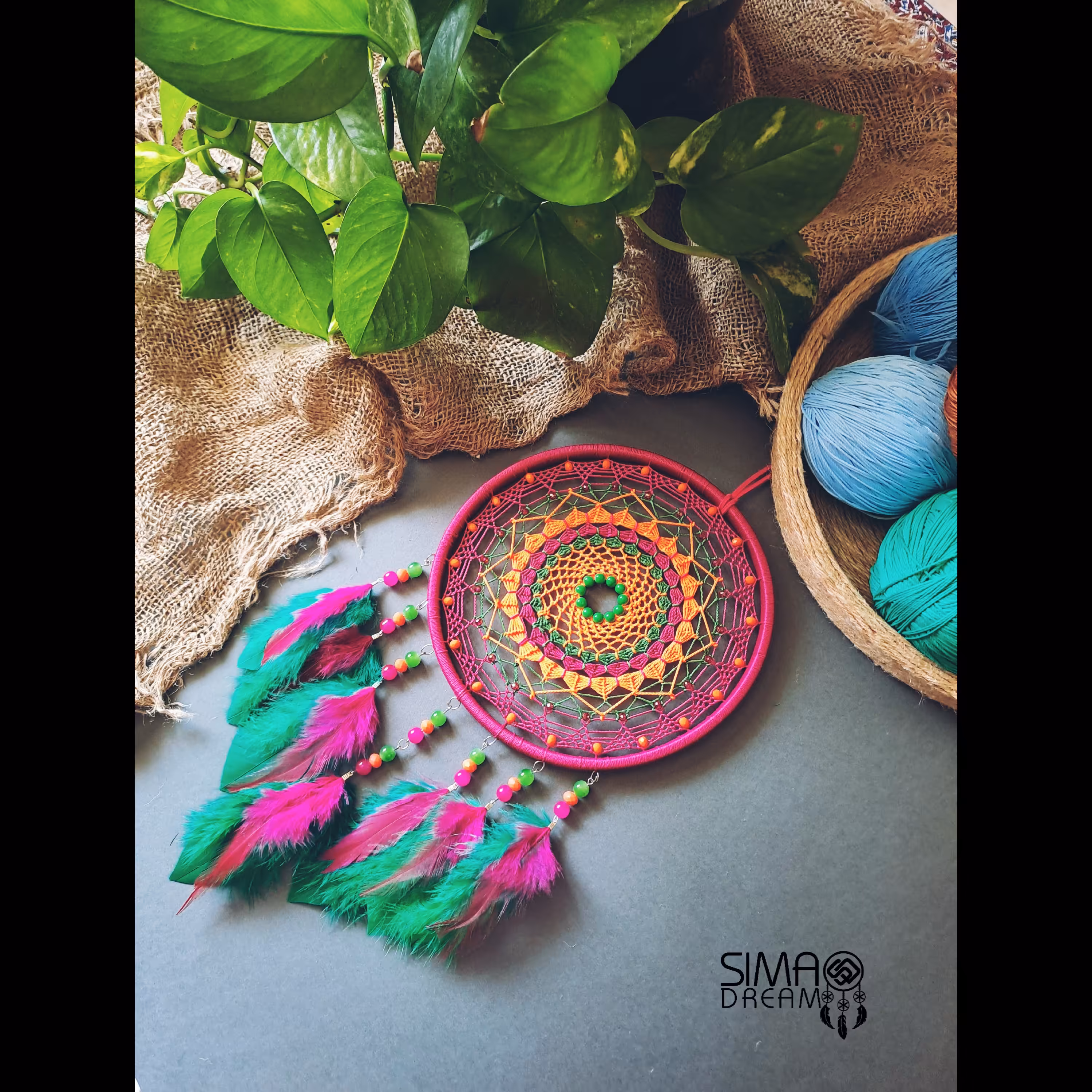 دریم کچر دستساز سبز و سرخابی با ارسال رایگان