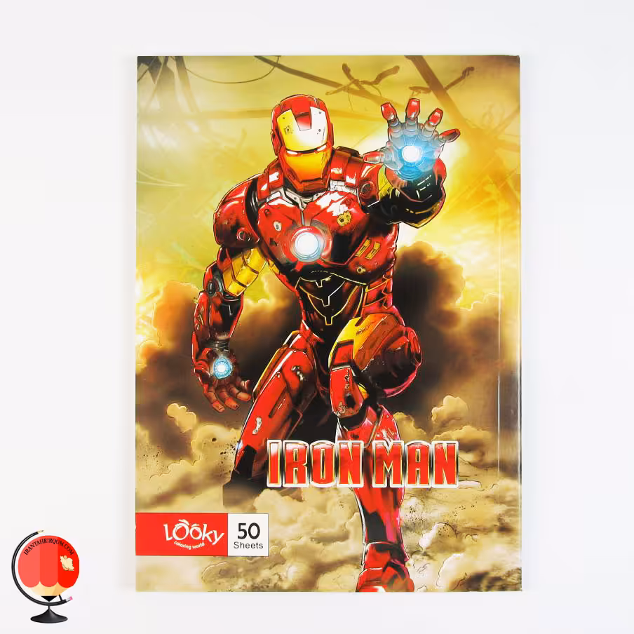 دفتر مشق 50 برگ طرح مرد آهنی لوکی