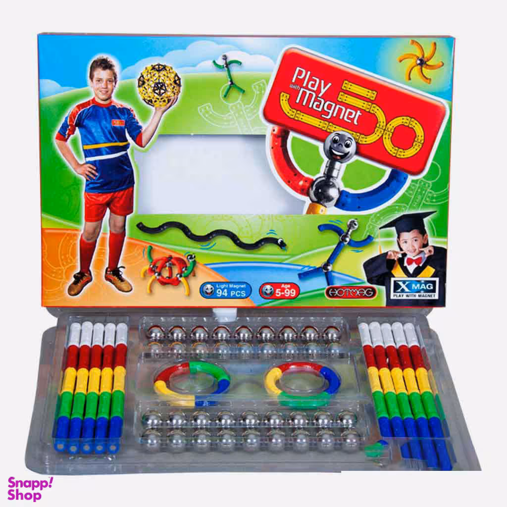 ساختنی بازی با مغناطیس (Play with Magnet) مدل مگنت سبک خمیده 94 قطعه