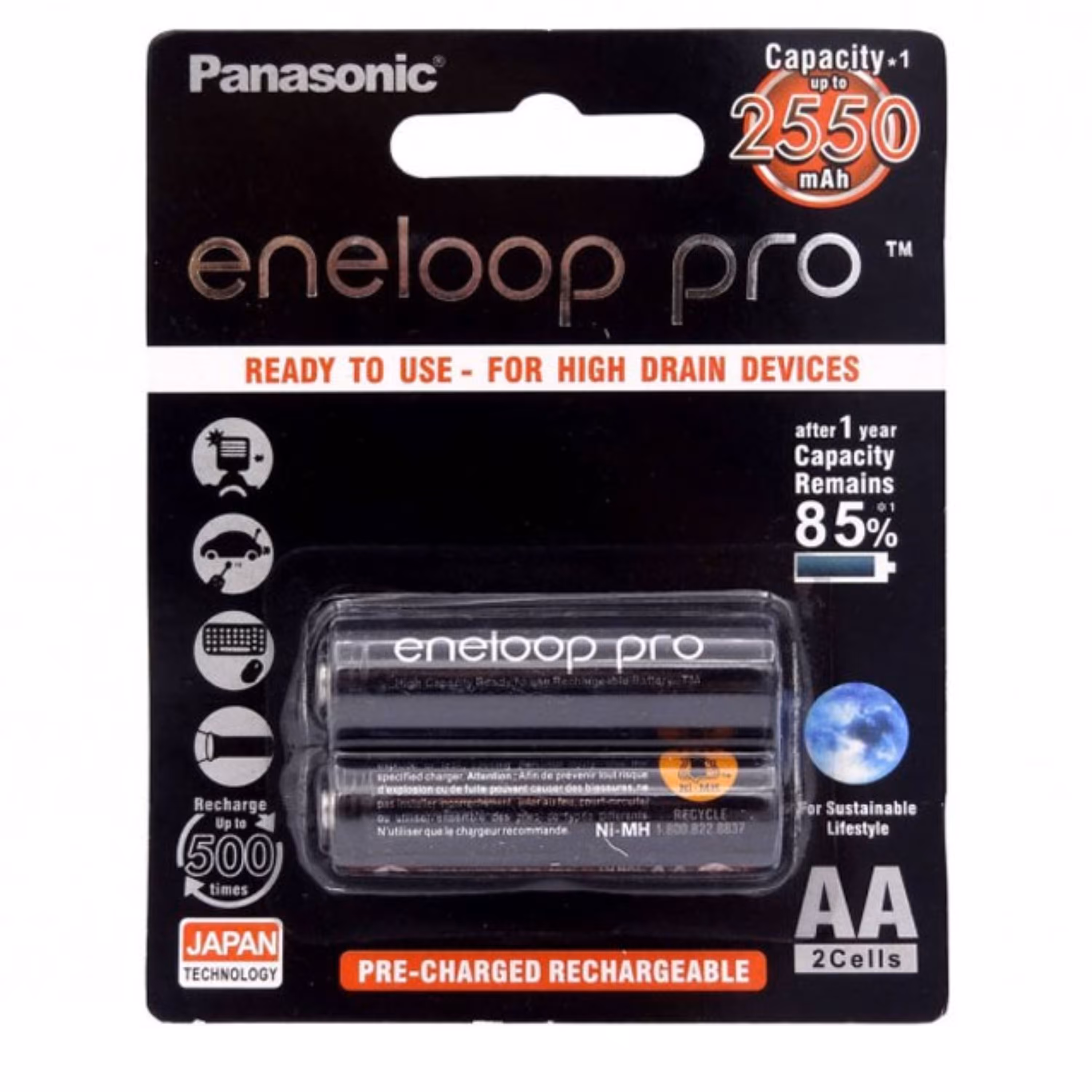 باتری شارژی قلمی AA پاناسونیک 2500میلی آمپر ساعت مدلeneloop pro