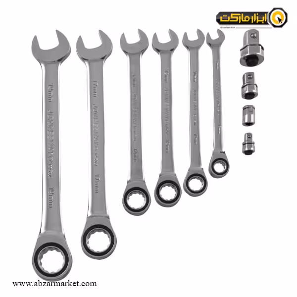 ست آچار یک سر رینگ جغجغه یک سر تخت جانزوی 10 عددی مدل W45110S