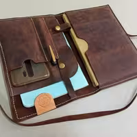 کلاسور چرم طبیعی دستدوز