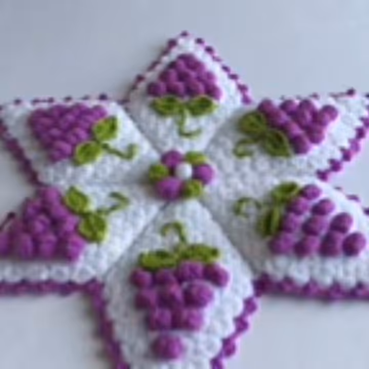 سرویس بافت  زیر  قابلمه ای و دوتا دستگیره مدل ستاره ، دستباف مناسب برای سرویس آشپزخانه و جهیزیه در رنگها ی زیبا 