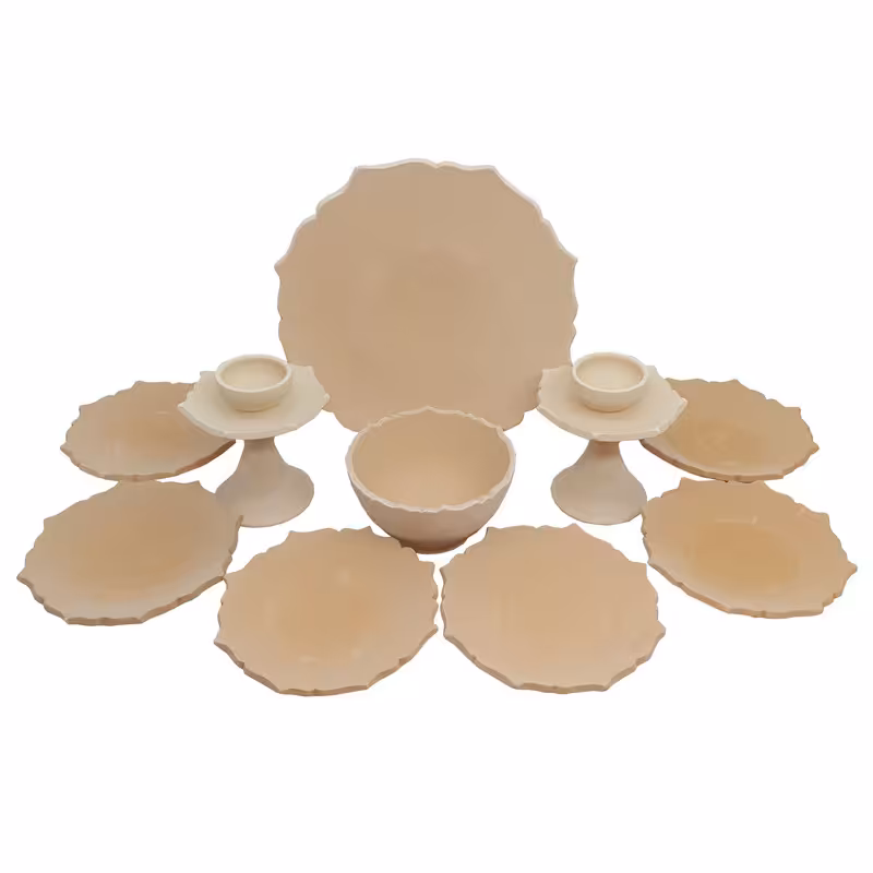 ست 10 تکه هفت سین سفالی خام مدل کمانی کد H1010 ( پس کرایه )