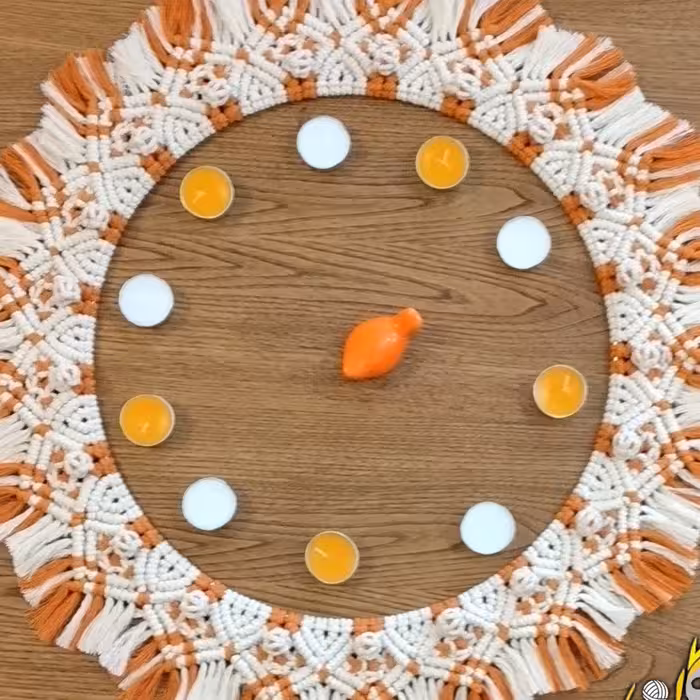 آیینه مکرومه به قطر 40 سانت شیک و زیبا