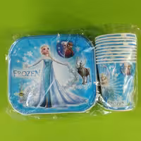 پیش دستی و لیوان تم  فروزن 10عدد لیوان و 10عدد پیش دستی 