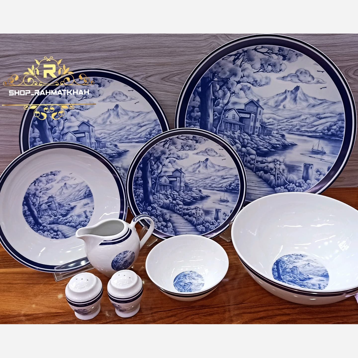 سرویس چینی شش نفره  نفیس قلم آبی    29پارچه (ارسال با باربری و پس کرایه)