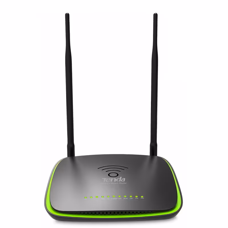 Tenda DH301 N300 Wireless High Power ADSL2  Modem Router