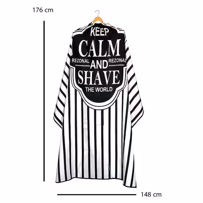 پیشبند ارایشگاه مشکی راه راه قواره بزرگ مارک رزونال  کیپ کالم اند شیو