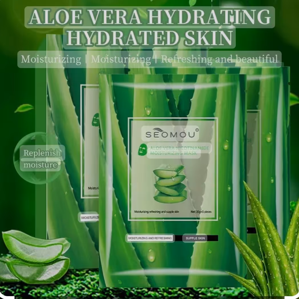 ماسک ورقه ای آبرسان آلوئه ورا نیکوتین به همراه پیله ابریشم برای پاک سازی عمیق پوست