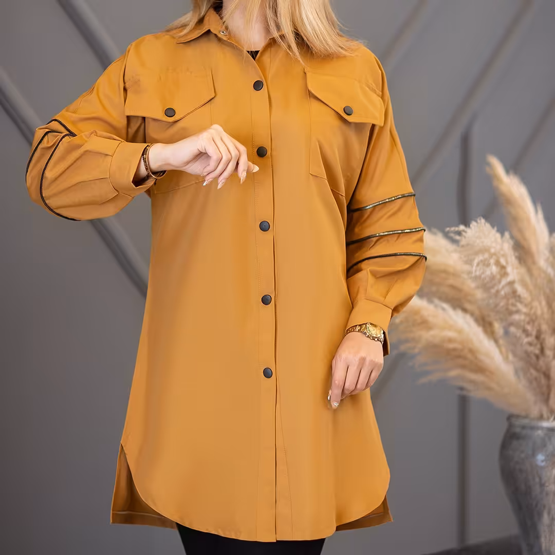 مانتو داکرون آستین زیپی کد 3083501