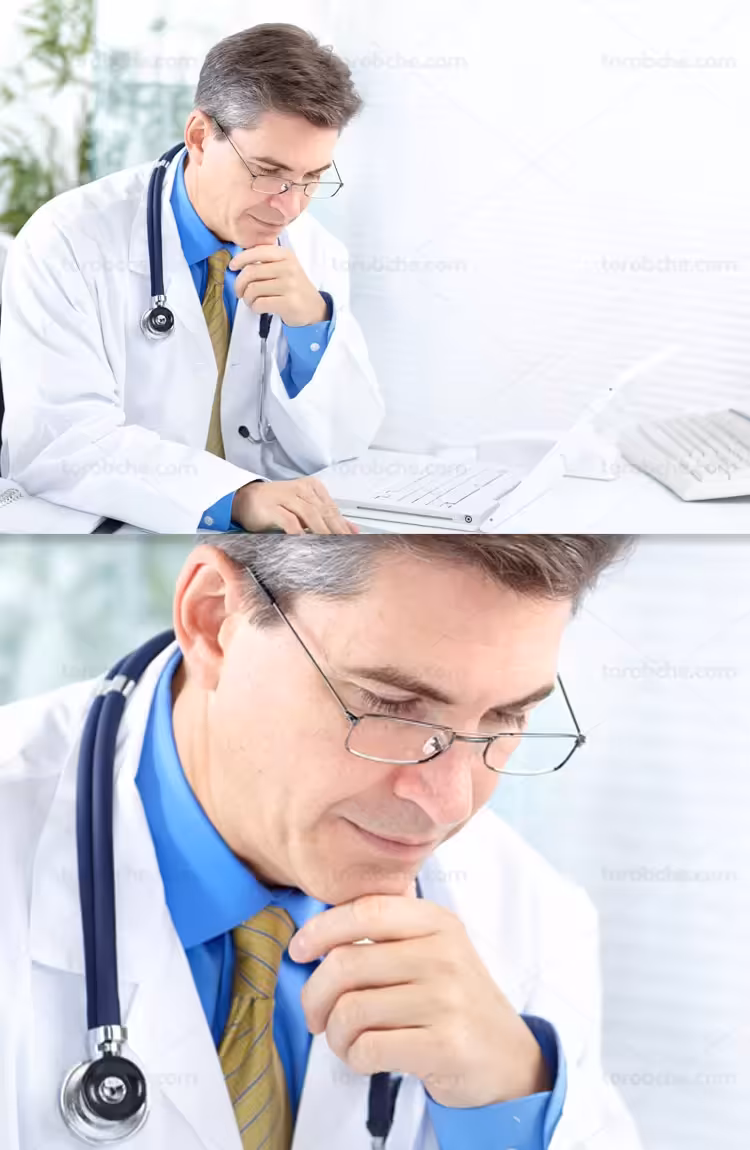 عکس با کیفیت دکتر با روپوش سفید | گرافیک با طعم تربچه