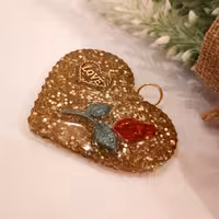 گیفت عقد و عروسی و یادبود رزینی طلائی دستساز خانگی 