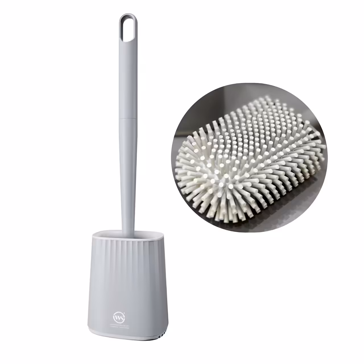 برس و فرچه توالت سیلیکونی دیواری بدون سوراخ کردن دیوار مدل پرز بلند WS-116