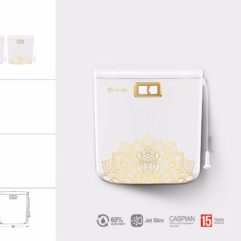 فلاش تانک ایمن آب مدل کاسپین با طرح خورشید(ارسال رایگان)