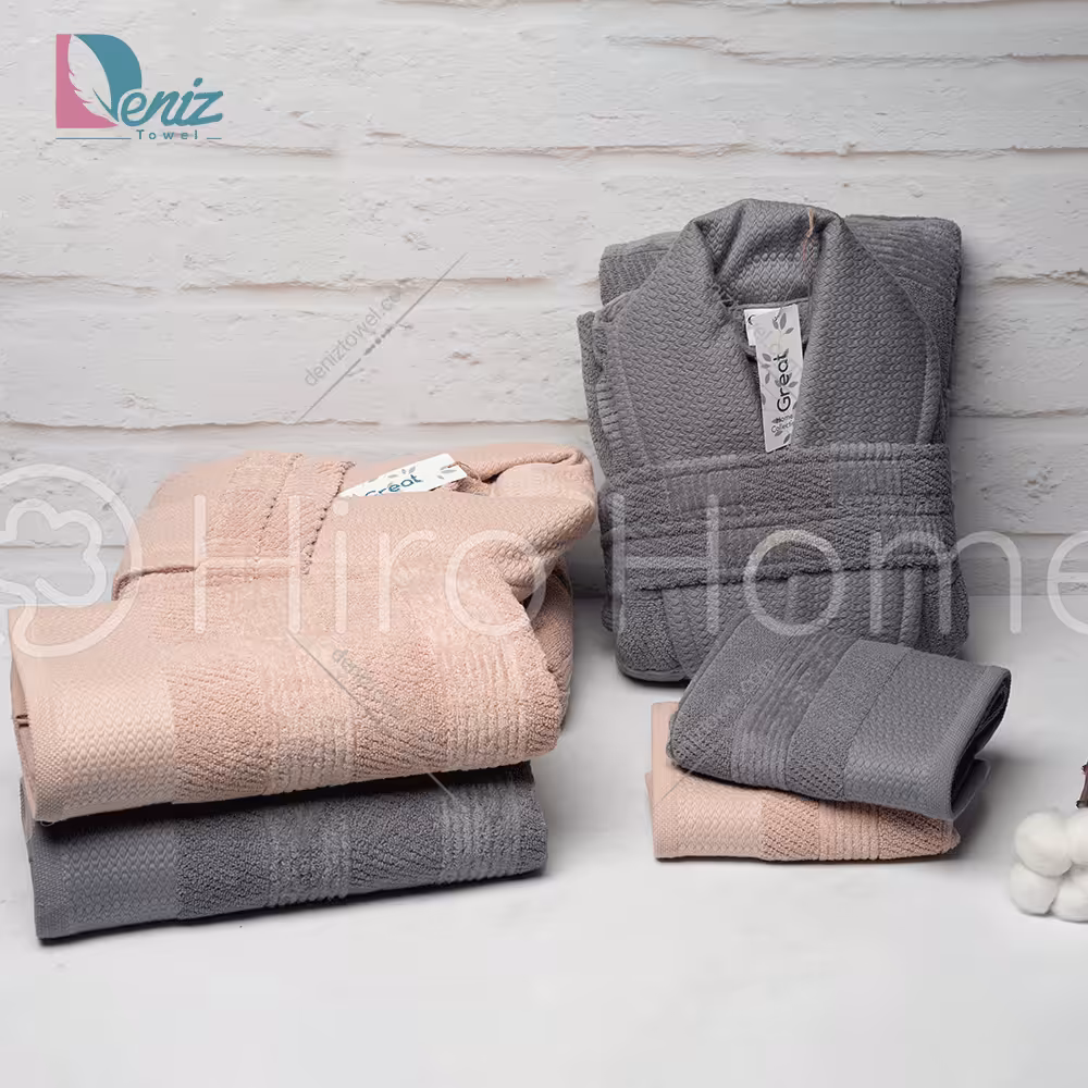 حوله ست دو نفره great رنگ سنگی و کالباسی